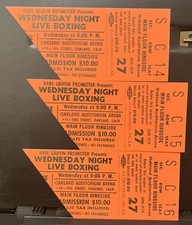 1979 Babe Griffin Boxing Ticket Stub Set 3 Kevin Rooney Ringside Oakland