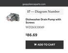WD26X10049 GE DISHWASHER PUMP MOTOR ASSEMBLY with screws — photo 4