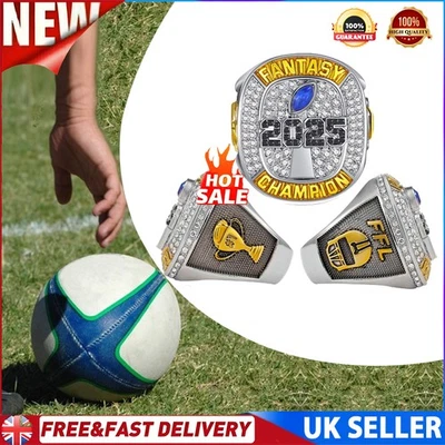 JINGWEIWORLD 2025 Fantasy Football League Champions Ring for Unisex Fan Jewelry-Size 9-11-13