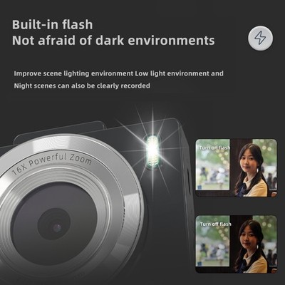 4K Digital Camera Portable Digital Video Camera CCD Camera 48MP 2.8 Inch WHOJ
