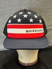 Quicksilver Flag trucker hat New With Tag USA Surfer Beach