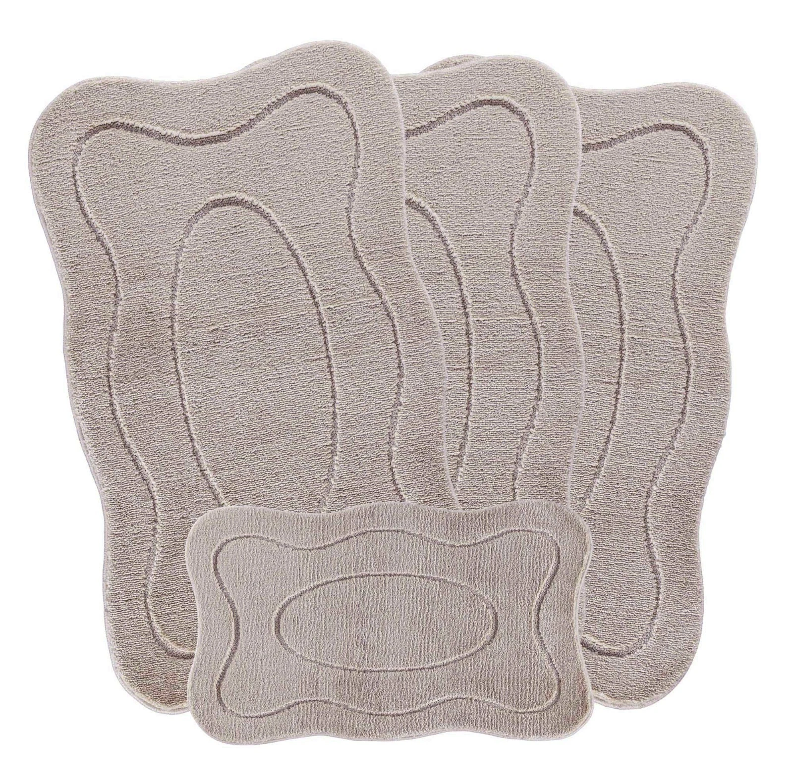 ROMANY GYPSY CARAVAN MICROFIBER WASHABLE MAT/RUG 4pcs SET, 75x125cm, SALLY