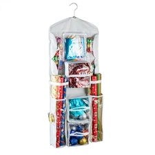 Christmas Large Wrapping Paper Storage Bag Organizer Hanging Bag Gift Wrap