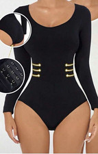 Women s Black Long Sleeve Firm Tummy Control ...