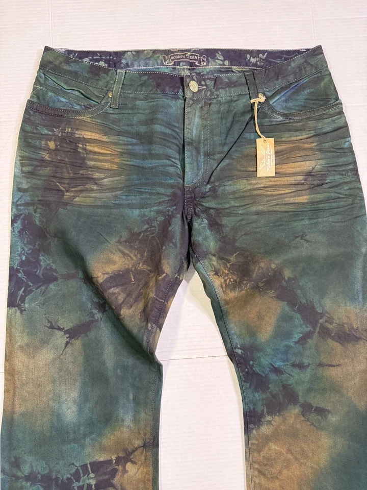 Nuevo Jean Robin’s Para Hombre Talla 40 Estilo #D5696-LF SOLAPA LARGA Verde Bosque Camuflaje  Foto 3 de 4