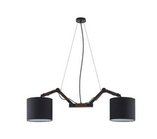 Lindby Pendelleuchte Alsabet schwarz aus Textil (2 flammig, E27) Esstischlampe