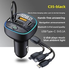 3-in-1 Car Charger Bluetooth MP3 Player FM Transmitter Digital Display Cigarette