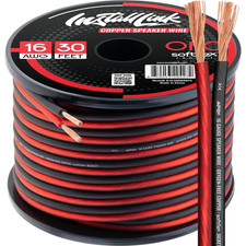 16 Gauge Pure Copper Speaker Wire OFC by , 30 Feet, for Car or Home Theater