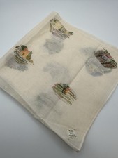 RARE VTG Japanese HAND PAINTED Cotton Hankerchief Mitsukoshi Italy Villas NEW