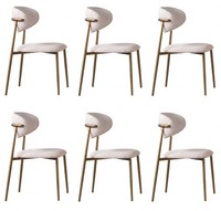 Beige 6X StüHle Textil Edelstahl Modern Einfarbig Esszimmer Stuhlset