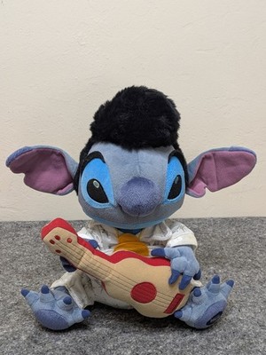 Disney Store Las Vegas Elvis Stitch 14'' Plush Doll Embroidered w Ukulele Guitar