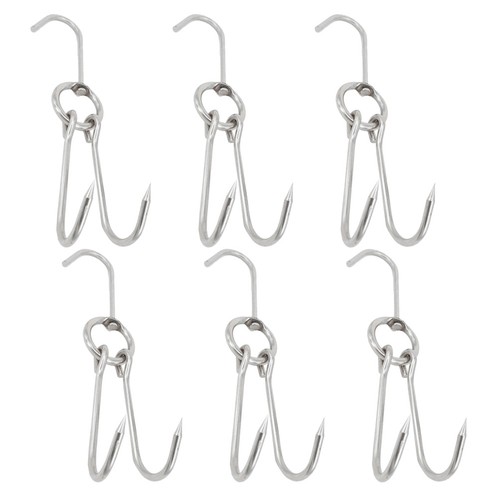 6 Pcs Rust-proof Meat Hooks Roast Duck Bacon Shop Butcher for Hanging ...