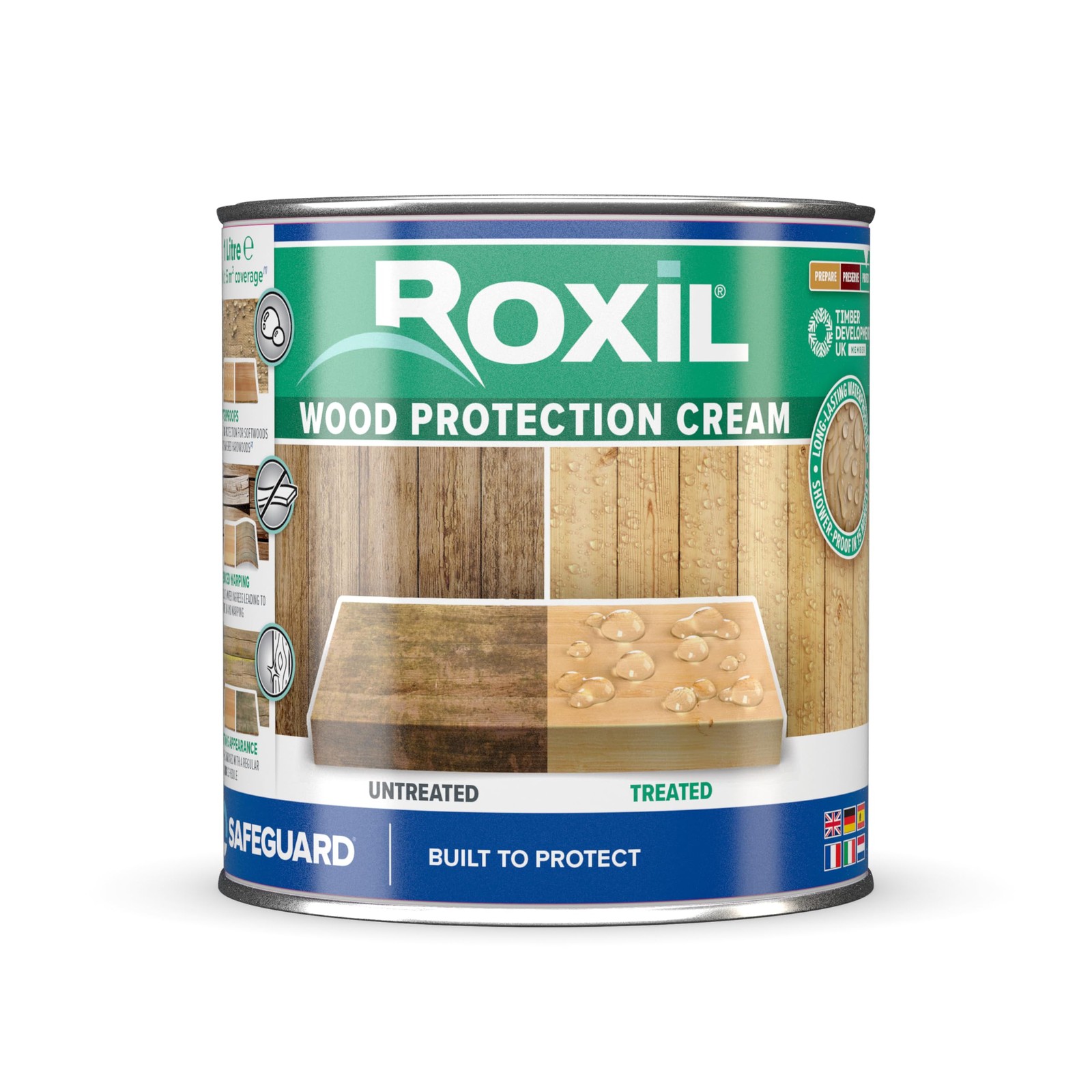 Roxil Wood Protection Cream 1 Litre Clear Waterproofing Sealer for Decking - Image 5