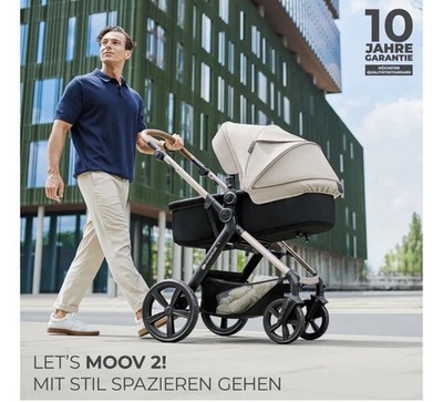 Kinderkraft MOOV 2 AIR 3-in-1 Stroller - Inflatable Wheels - 2-in-1 Seat Black