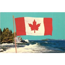 Vintage Canadian Flag Postcard by Alex Wilson Dryden Ontario 1964