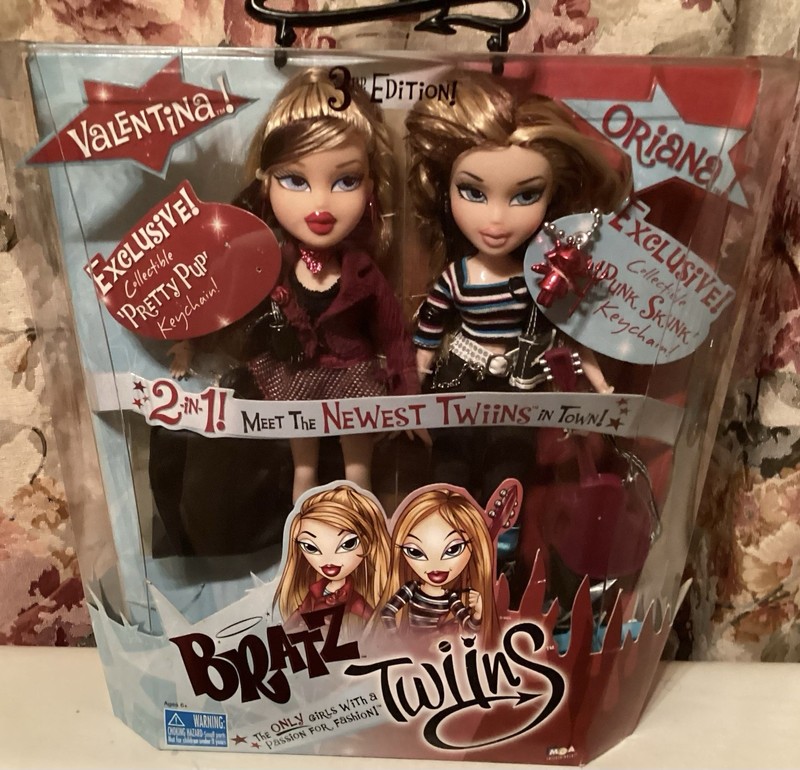 Bratz Twiins 3rd Edition Oriana and Valentina Dolls (2005) Rare, NRFB, PFH, SFH