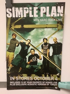Simple Plan MTV Hard Rock Live 11x17 Promo Poster Double Sided READ