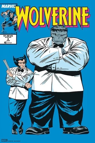 Vintage Marvel Wolverine #8 Comic Book Jun Blue Cover Hulk 12x8in Metal Sign