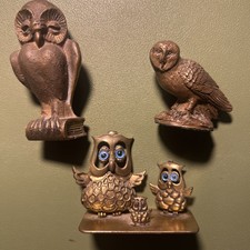 Eulen Messing / Bronze Setzkasten 
