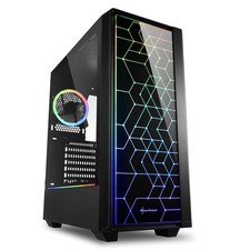 Sharkoon RGB LIT 100, Tower-Gehäuse schwarz, tempered Glass