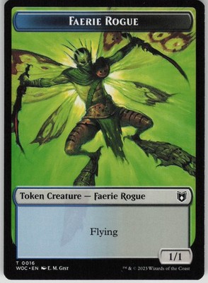 Magic the Gathering TCG Faerie Rogue (0016) // Faerie Double-Sided Token T Comma