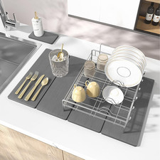 2PCS Stone Drying Mat for Kitchen Counter, Stone Dish Drying Mat - Diatomite Wat