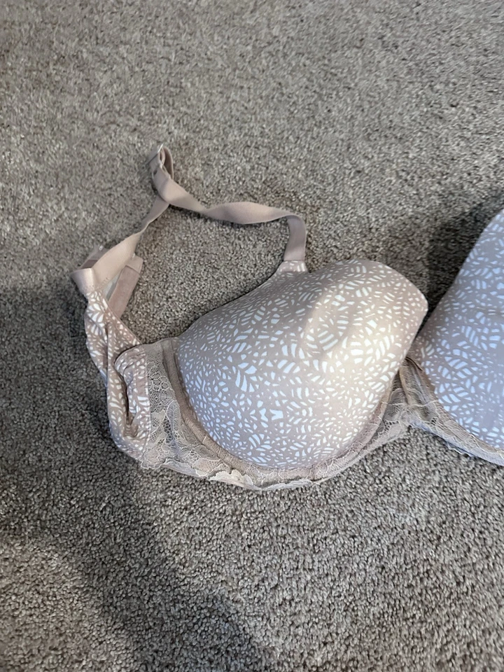 Lane Bryant L Lined T-Shirt Bra Sz 40DD Tan Lace Dream Fit  - Image 2 of 4