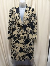 TULEH Linen Statement Jacket – Botanical Heart Print – Made in USA – Size 8 Vtg