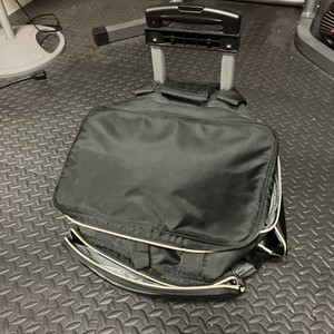 Teacher Rolling Cart SuitcaseWith Pockets And Adjustable Handle / Black /Canvas