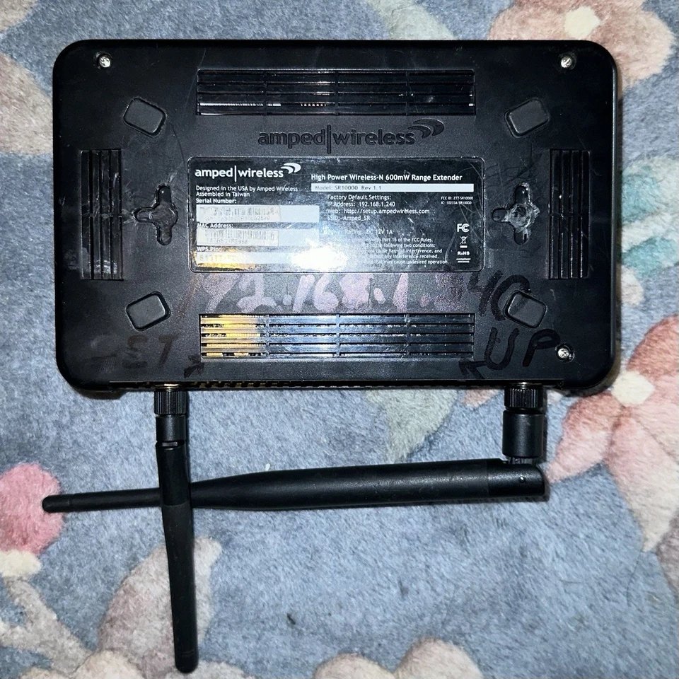 Amped Wireless SR10000 600mw High Power Wireless-N Range Extender Repeater - Image 4 of 4