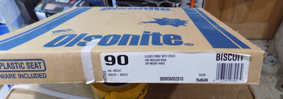 OLSONITE  #90 CLOSED FRONT TOILET SEAT FOR REGULAR BOWLS BISCUIT COLOR  560