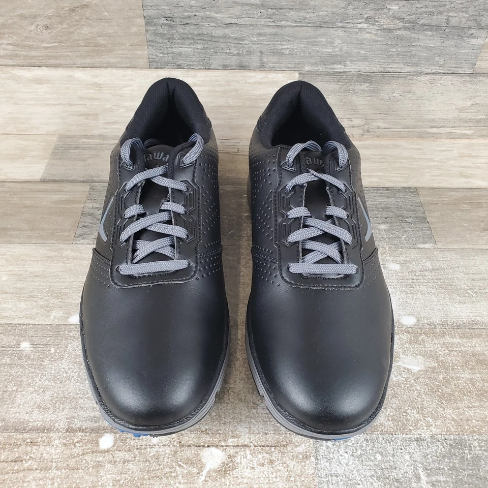 Callaway Balboa Mens Golf Cleats Sz 11 Black Leather Lace Up Round Toe Shoes - Image 2 of 4