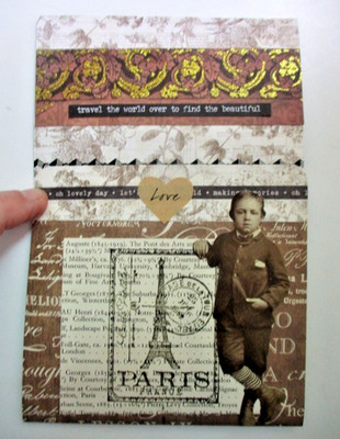 Handmade Junk Journal FOLIO Pocket Folder, ''PARIS'' 20 pieces & ORIGINAL EPHEMERA