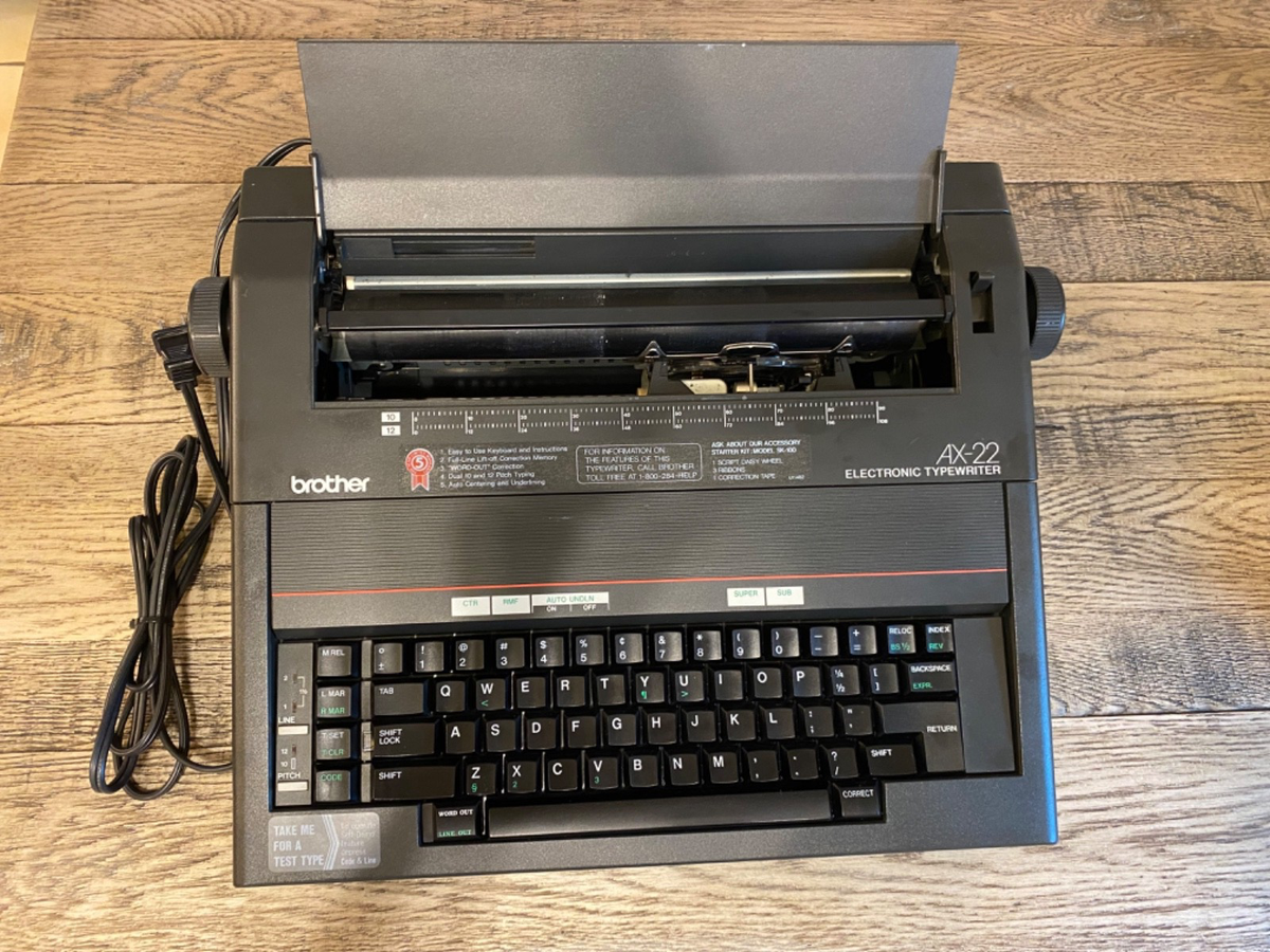 Vintage Brother AX-22 Typewriter 1980s Japan Works Needs New Daisy
