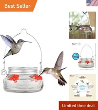 Durable Glass Hummingbird Dish Feeder - Attracts Beautiful Birds Effortlessly
