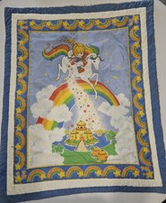Vtg 80s Rainbow Brite Crib toddler blanket Quilt 44" 36