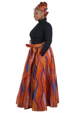 African Long Maxi Skirt 100 Cotton w/ Pockets  Headwrap One Size 41  Length