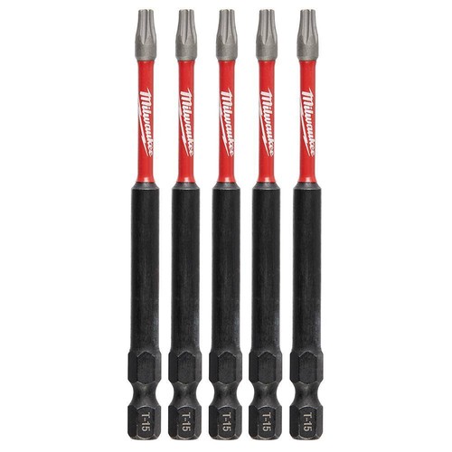 Milwaukee 48-32-4577 SHOCKWAVE Impact Duty 3-1/2" T15 TORX Bits, 5-Pk