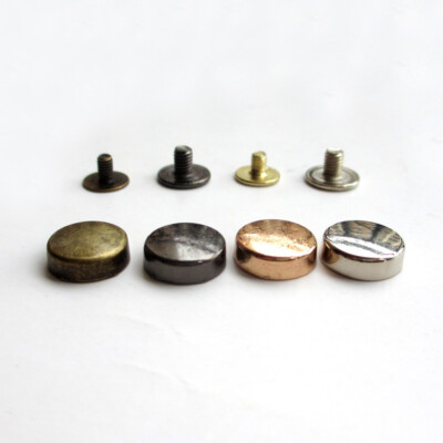 10mm*3mm Flach Rund Nieten Ohrstecker für Leder Basteln Taschen DIY Silber Bronze Gold
