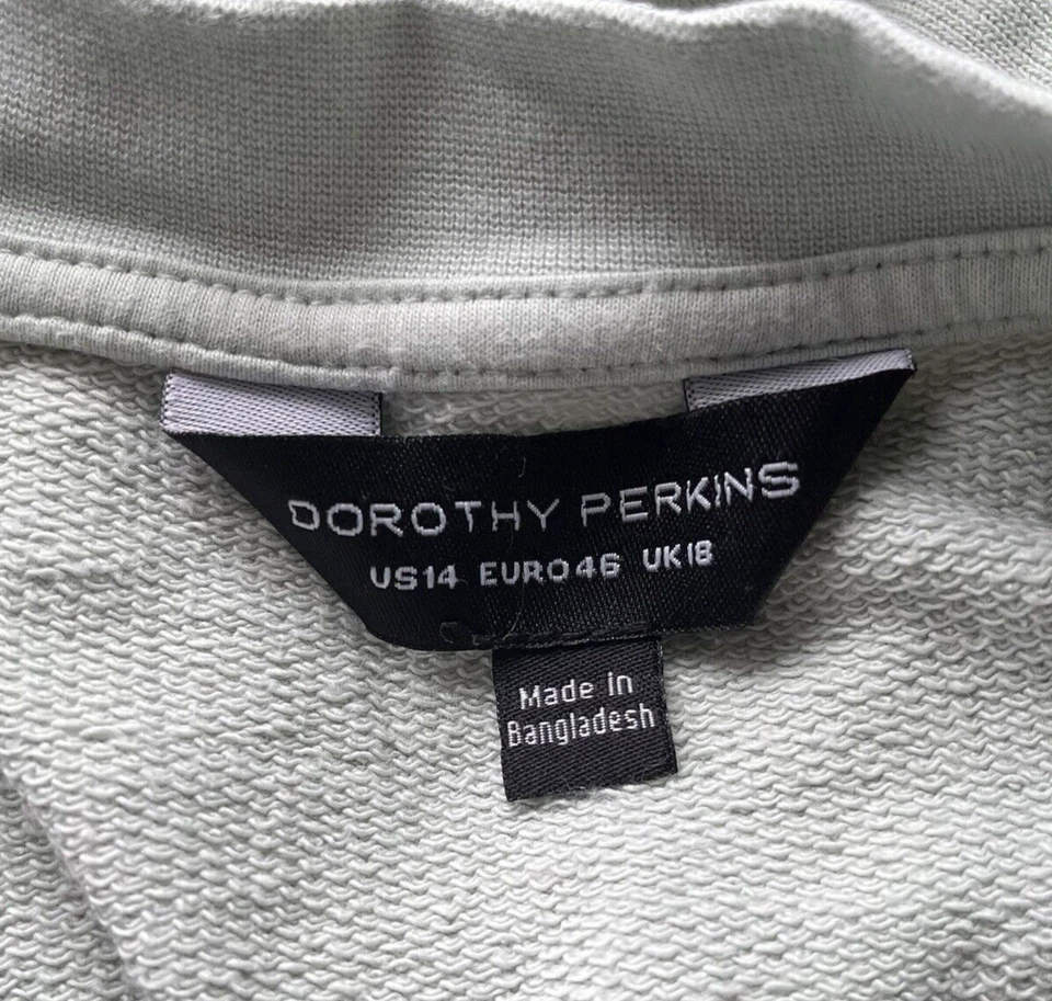 Dorothy Perkins Light Green Puff Shoulder Sweatshirt Size 18 Cuffed Crew Neck — 第 2/4 张图片