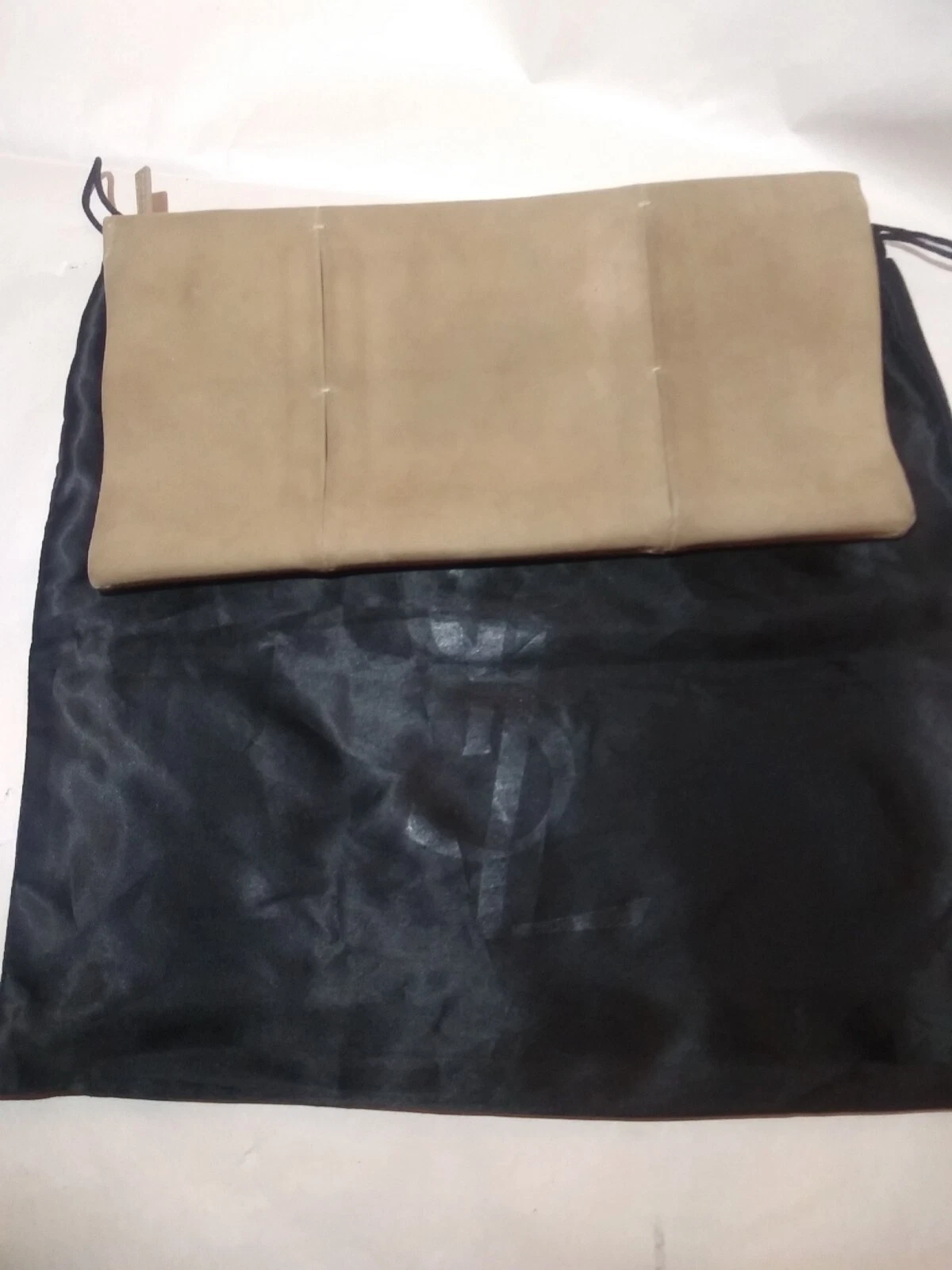 SAINT LAURENT (YSL) Rara pochette Rive Gauche autentica YSL pelle scamosciata (abbronzata) (borsa con cerniera)