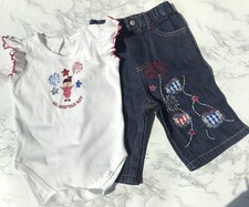 NWOT Children s Place Infant Girl Outfit 4th of July Shirt Capri Sz 6-9M P