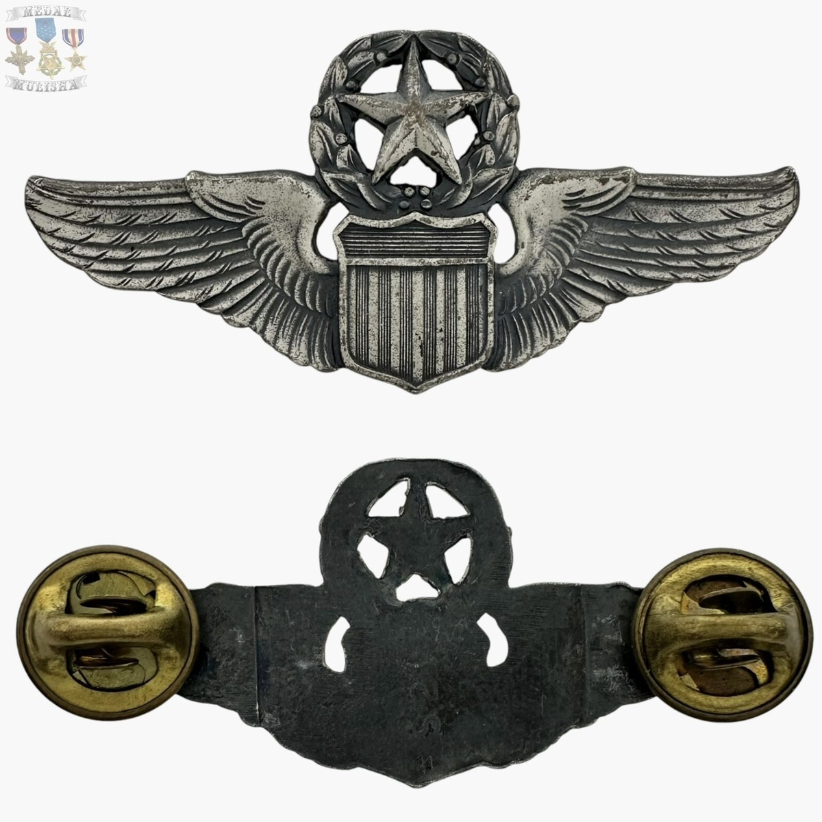 VIETNAM WAR U.S. AIR FORCE COMMAND PILOT WINGS 2” SIZE BADGE S-21