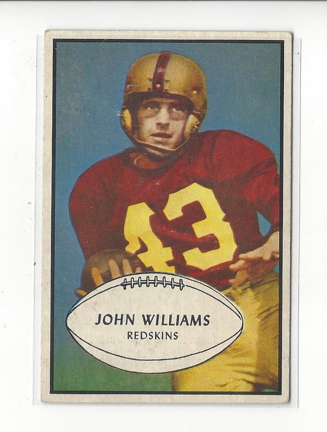 John Williams #87 Football Cards 1953 Bowman trading card — raw and PSA graded price guide