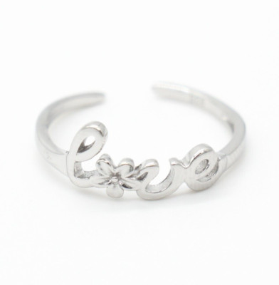 Solid 925 Sterling Silver Adjustable Toe Ring Jewelry - Hawaiian "Love ...