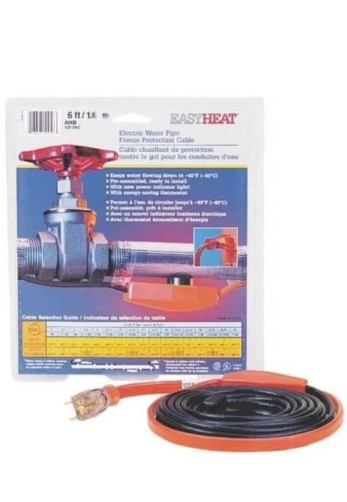 NEW EASY HEAT AHB-115 15 FOOT PIPE HEATING CABLE HEAT TAPE KIT SALE 6836639