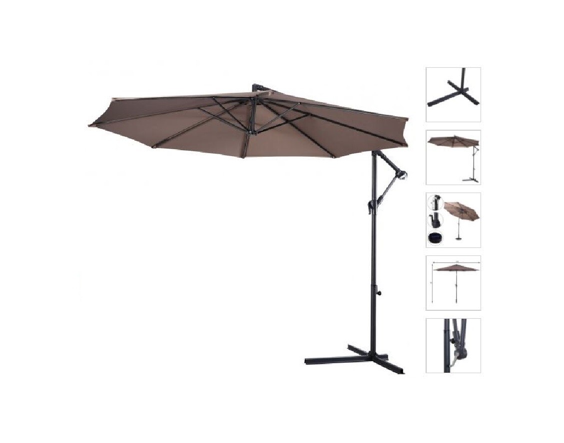 13 foot round patio umbrellas Wood-Grain Aluminum Patio Umbrella (10-13 ft) main image 0