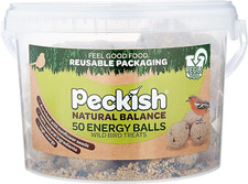 Image of Peckish Natural Balance Energy Suet Fat Balls for Wild Birds, 50 Tub, 27 X 27.5 