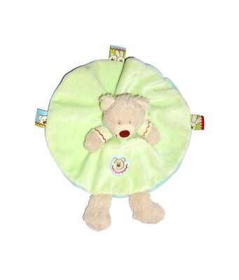 WIE NEU * Nicotoy Simba BÄR TEDDY TEDDYBÄR grün + blau Schmusetuch Schnuffeltuch