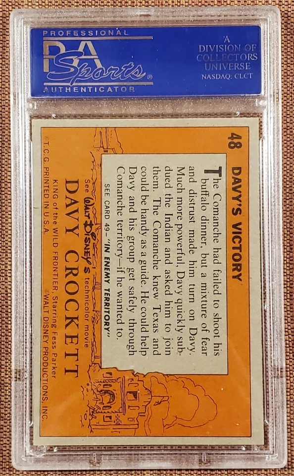1956 Orange Davy Crockett #48 Davy's Victory Original Collector Card PSA 8 NM/MT - Image 2 of 2